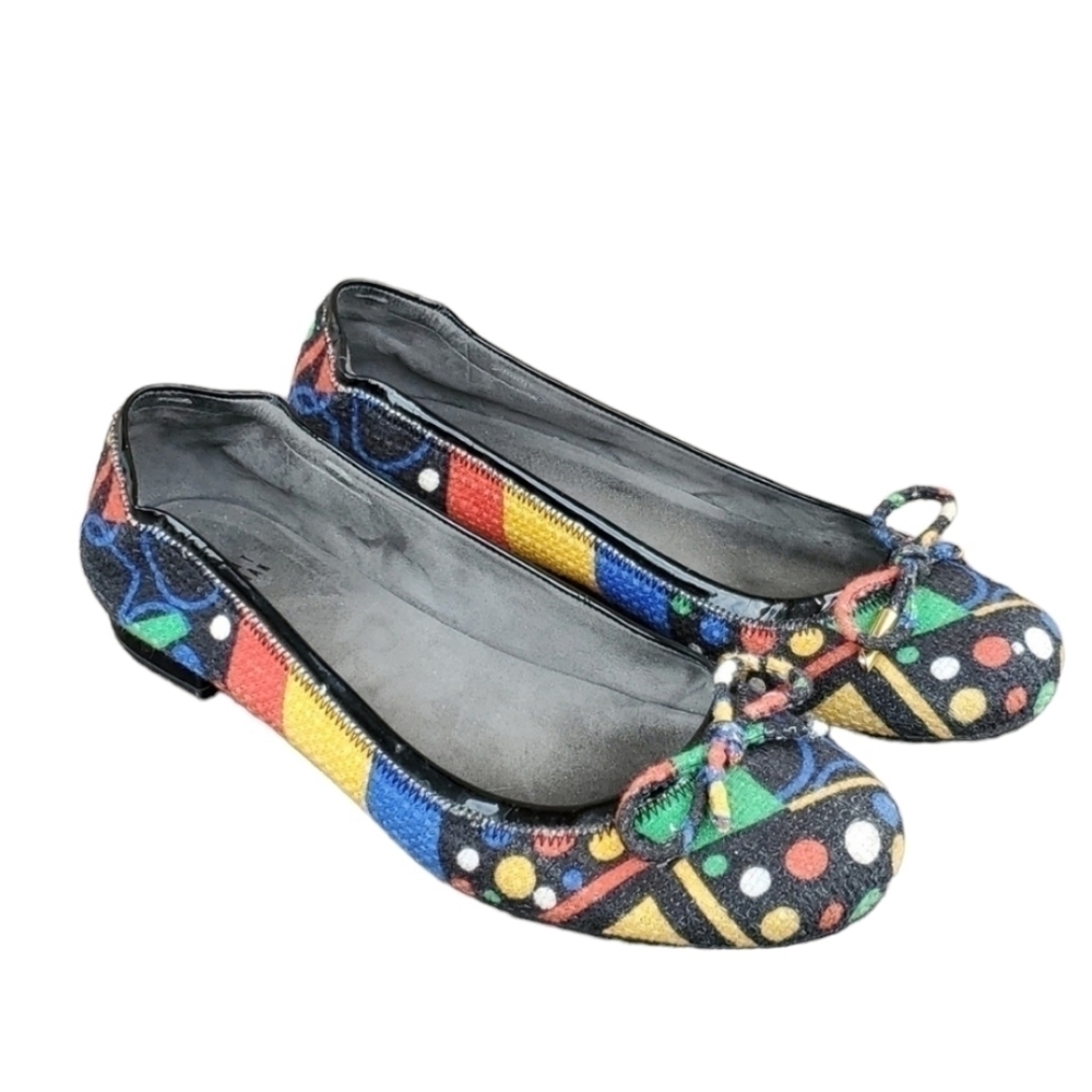 Stuart Weitzman women multi color ballet flat shoes sz 7M